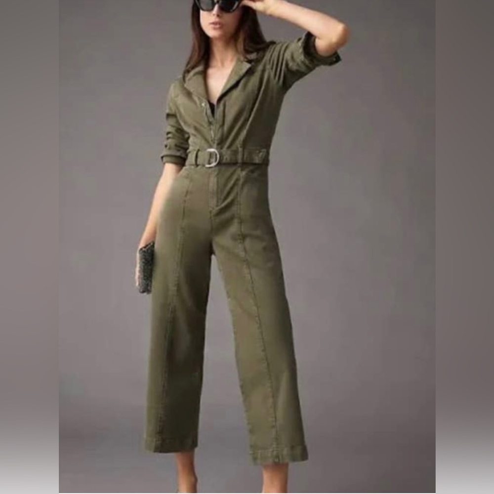 Comfy and chic olive green utility style jumpsuit
